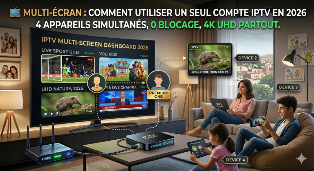 iptv plusieurs appareils streaming tv smartphone pc