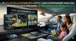 iptv tesla streaming ecran voiture connectee