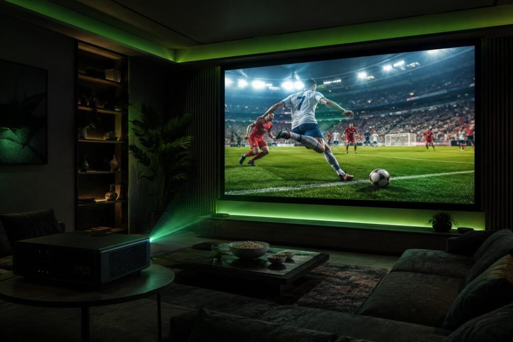 IPTV sur projecteur avec écran géant de 3 mètres